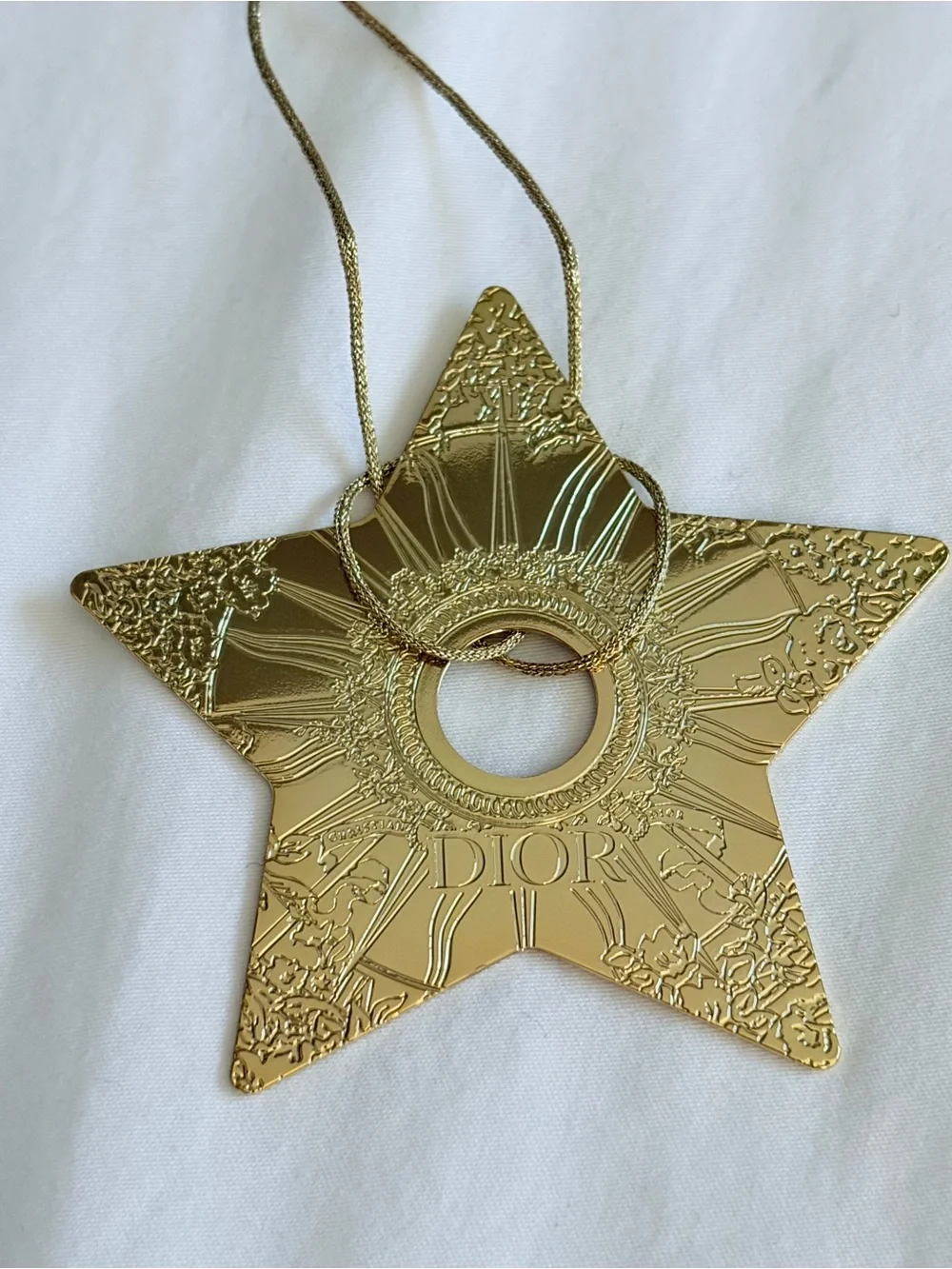 Dior Gold Star Embossed Holiday Ornament